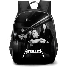 Metallica Backpack StudentPack - Metallica Group James Hetfield Sitting Black and White Poster