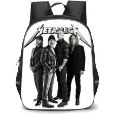 Metallica Backpack StudentPack - Metallica Group Standing with LogoWhite Background