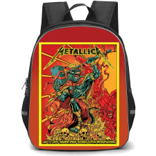 Metallica Backpack StudentPack - Metallica Madrid Concert 2024 Poster Red Background