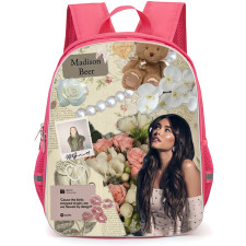 Madison Beer Backpack School Bag StudentPack - Madison Beer Looking Up Flowers Background Collage Poster