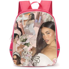 Madison Beer Backpack School Bag StudentPack - Madison Beer Pink Tone Flowers And Rabbits Collage Poster