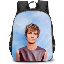 Pierre De Maere Backpack School Bag StudentPack - Pierre De Maere Leather Outfit Light Blue Background Poster