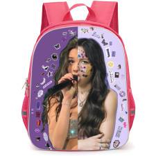 Olivia Rodrigo Backpack StudentPack - Olivia Rodrigo Splited Singing Picture On Purple Background