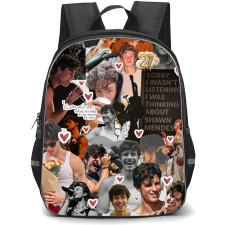 Shawn Mendes Backpack School Bag StudentPack - Shawn Mendes Red Heart Collage