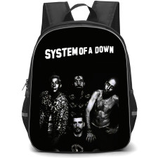 System Of A Down Backpack School Bag StudentPack - Band Fierce Black And White Poster