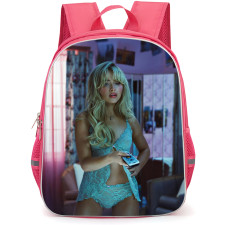 Sabrina Carpenter Backpack School Bag StudentPack - Holding TV Romote Purple Background