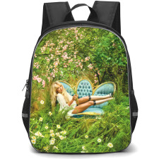 Sabrina Carpenter Backpack School Bag StudentPack - Sabrina Carpenter Rolling Stone Magazine Leaning On A Coach In Forest Poster