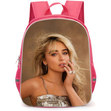 Sabrina Carpenter Backpack School Bag StudentPack - Touching Lips brown Background