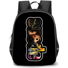 Suede Backpack School Bag StudentPack - Band Overlay Wordmark Sticker