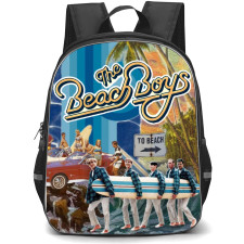 The Beach Boys Backpack School Bag StudentPack - The Beach Boys Pattern Art Collage