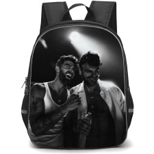 The Chainsmokers Backpack School Bag StudentPack - The Chainsmokers Portrait Laugh Greyscale