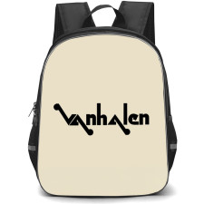 Van Halen Backpack School Bag StudentPack - Wordmark Logo Typography In Beige Background