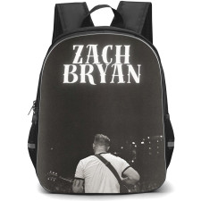 Zach Bryan Backpack School Bag StudentPack - Zach Bryan Standing Back On Stage Grayscale Poster
