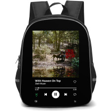 Zach Bryan Backpack School Bag StudentPack - Zach Bryan With Heaven On Tour Album Spotify Library Poster