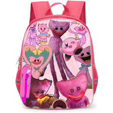 Poppy Play Time Kissy Missy Backpack School Bag StudentPack - Kissy Missy Pink Characters Collage Cartoon Art