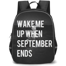 Green Day Backpack StudentPack - Green Day Uno Dos Tre Word Art On Black Background