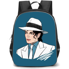 Michael Jackson Backpack StudentPack - Michael Jackson Side Pose White And Blue Background