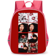 Megan Thee Stallion Backpack School Bag StudentPack - Red Lips Portrait Collage