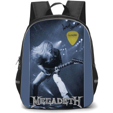 Megadeth Backpack School Bag StudentPack - Megadeth The Guitars of Dave Mustaine Retro Poster Sticker