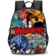 Megadeth Backpack School Bag StudentPack - Megadeth Retro Collage Poster Sticker