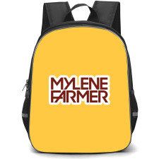 Mylene Farmer Backpack School Bag StudentPack - Mylene Farmer Logo Sticker On Orange Background