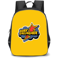 Rory Gallagher Backpack School Bag StudentPack - Rory Gallagher Comoc Style Logo Sticker On Orange Background