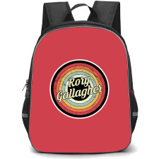 Rory Gallagher Backpack School Bag StudentPack - Rory Gallagher Retro Circle Sticker On Red Background