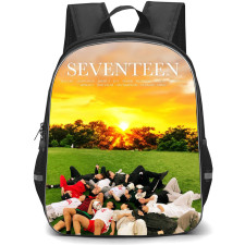 Seventeen Backpack StudentPack - Seventeen Band Member Lying On Green Grass Poster