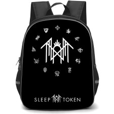 Sleep Token Backpack StudentPack - Sleep Token Logo Black And White Background