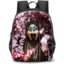 Sleep Token Backpack School Bag StudentPack - Sleep Token Standing in Pink Flowers Background