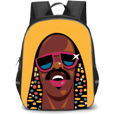 Stevie Wonder Backpack School Bag StudentPack - Bling Portrait Cartoon Art