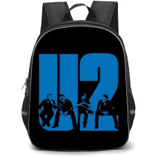 U2 Backpack School Bag StudentPack - Blue Monochrome Logo In Black Background