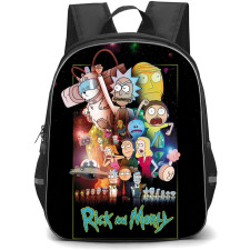 Rick And Morty Backpack School Bag StudentPack - Rick And Morty Characters Army Fierce Poster