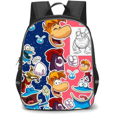 Rayman Backpack School Bag StudentPack - Rayman Characters Happy Sticker Portrait Collage