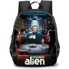 Resident Alien Backpack School Bag StudentPack - Resident Alien Resident Alien Characters He's One Of Us Phrase Poster