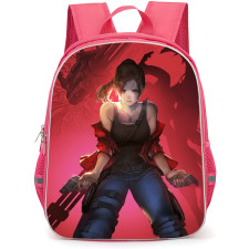 Resident Evil Claire Redfield Backpack School Bag StudentPack - Claire Redfield Holding Gun Fierce Portrait