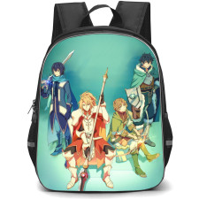 The Rising of the Shield Hero Backpack StudentPack - Four Legendary Heroes Green Background