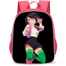 River City Girls Misako Backpack StudentPack - Misako In Action Posture Illustration Art On Black Background