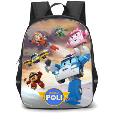 Robocar Poli Backpack School Bag StudentPack - Robocar Poli Flying Rescue Team Adventure Poster