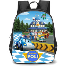Robocar Poli Backpack School Bag StudentPack - Robocar Poli Rescue Headquarters Team Race Day Poster