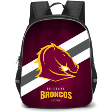 Brisbane Broncos Limited Backpack School Bag StudentPack - Logo White Gray And Purple Background