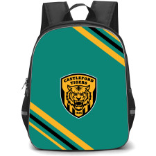 Castleford Tigers Rugby League Football Club Backpack School Bag StudentPack - Large Logo With Stripe