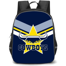 North Queensland Cowboys Rugby League Football Club Backpack School Bag StudentPack - Logo Blue Yellow Line Background