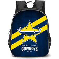 North Queensland Cowboys Rugby League Football Club Backpack School Bag StudentPack - Logo Blue Yellow Stripe Poster
