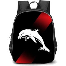 Dolphins Backpack School Bag StudentPack - Logo Red And Black Background