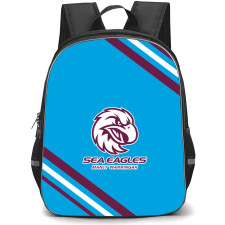 Manly Warringah Sea Eagles Rugby League Football Club Backpack School Bag StudentPack - Large Logo With Stripe