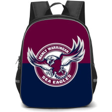 Manly Warringah Sea Eagles Rugby League Football Club Backpack School Bag StudentPack - Logo Burgundy And Blue Background
