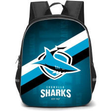 Cronulla Sutherland District Rugby League Football Club Ltd Sharks Backpack School Bag StudentPack - Logo Blue Line Poster