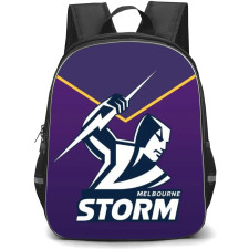 Melbourne Storm Rugby League Club Backpack School Bag StudentPack - Logo Purple Background Poster