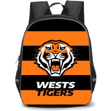 Wests Tigers Rugby League Football Club Backpack School Bag StudentPack - Logo Orange Black Stripe Background